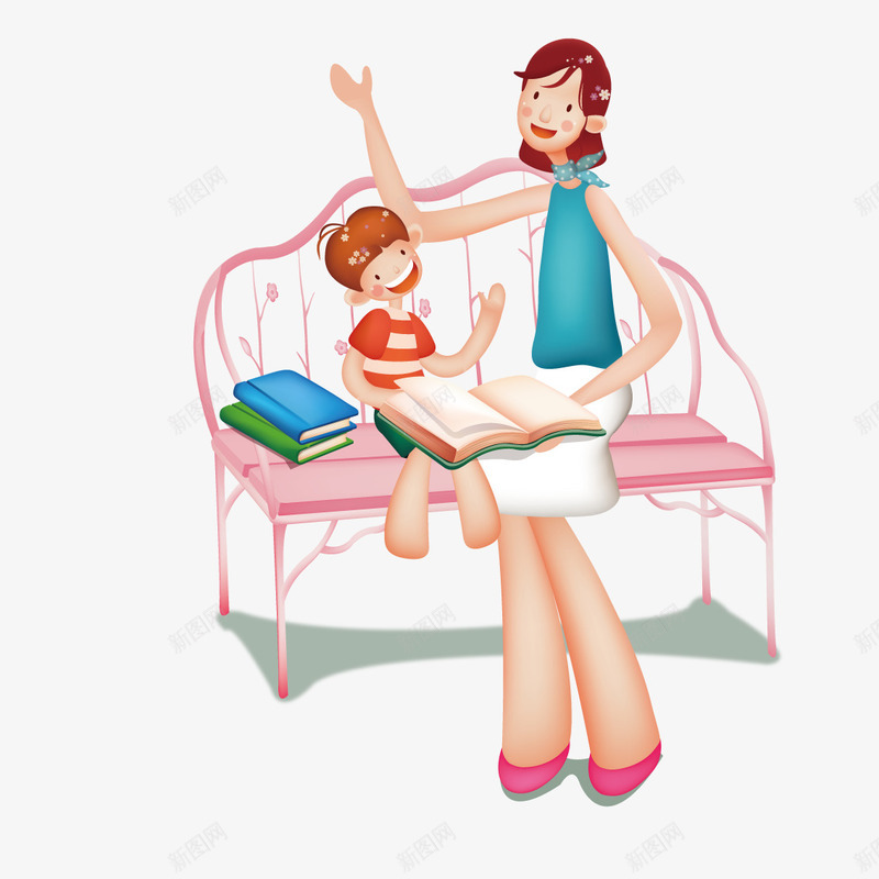 坐在椅子上教宝宝读书的妈妈png免抠素材_新图网 https://ixintu.com 妈妈 宝宝 宝宝妈妈 椅子 读书