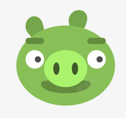 小猪脸手绘卡通可爱绿色小猪脸高清图片