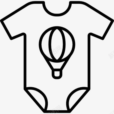 婴儿的衣服用热气球图标图标