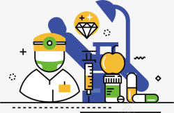 医院医生讲解扁平化图标高清图片