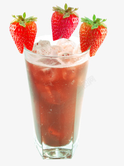 实物草莓果饮素材