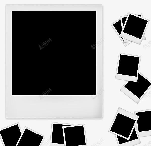 黑白相框png免抠素材_新图网 https://ixintu.com 创意照片框 图形照片框 照片架子 照片框 黑白照片架 黑白相框