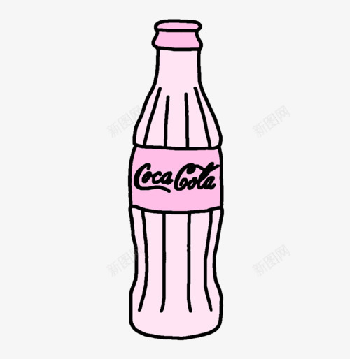 手绘饮料瓶png免抠素材_新图网 https://ixintu.com Coca Cooler 瓶子 餐饮 饮料