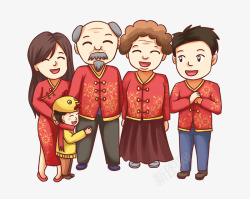 一家人头像卡通装饰人物介绍海报高清图片