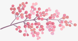 红花枝花枝手绘高清图片