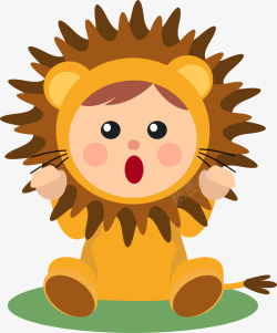 婴儿狮子可爱打扮狮子的婴儿高清图片
