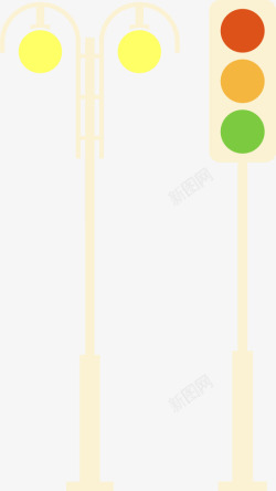 红绿灯路灯卡通路灯高清图片