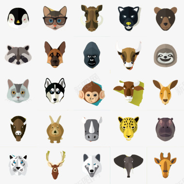 长颈鹿25款动物头像图标图标