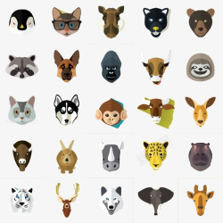 野生猪25款动物头像图标高清图片