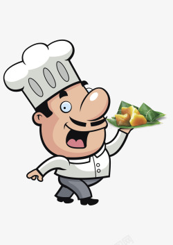 蛇厨师形象端午卡通手绘厨师形象高清图片