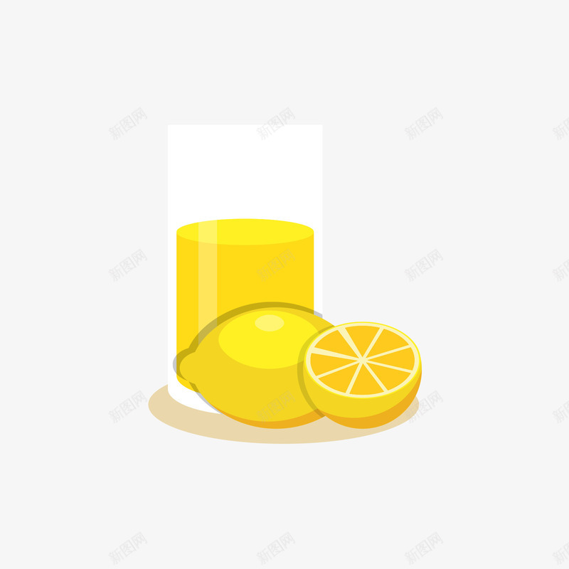 黄色的柠檬汁png免抠素材_新图网 https://ixintu.com 柠檬 柠檬汁 矢量柠檬 黄色