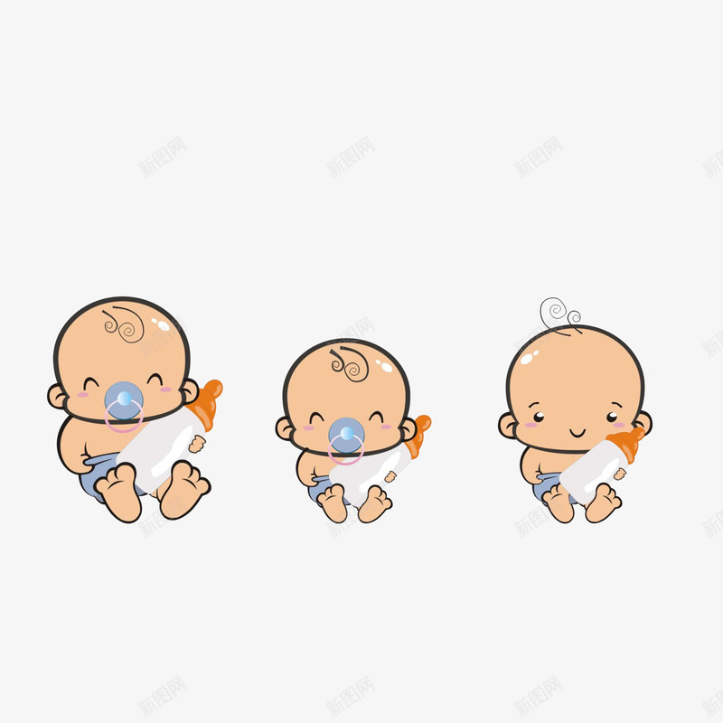 奶瓶小宝宝png免抠素材_新图网 https://ixintu.com 卡通手绘 可爱 喝奶的宝宝 奶嘴 奶瓶小宝宝