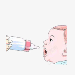 拿着奶瓶要喝的宝宝张嘴要喝奶的宝宝高清图片