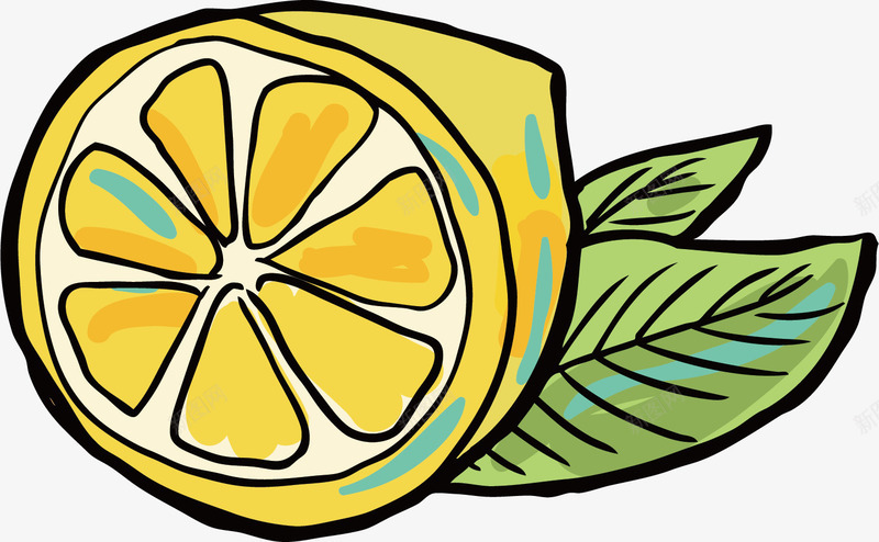 卡通线条水果食物柠檬png免抠素材_新图网 https://ixintu.com 卡通 柠檬 水果 线条 维生素 营养 补充 食物