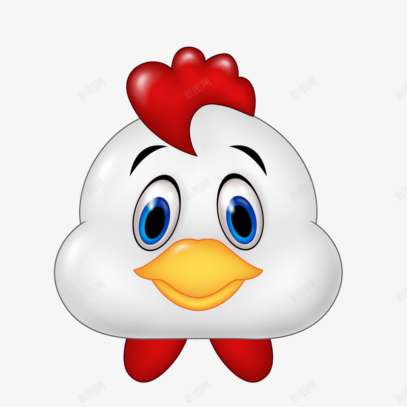 卡通可爱的公鸡头像png免抠素材_新图网 https://ixintu.com 公鸡 动物设计 卡通 可爱 头像设计 手绘