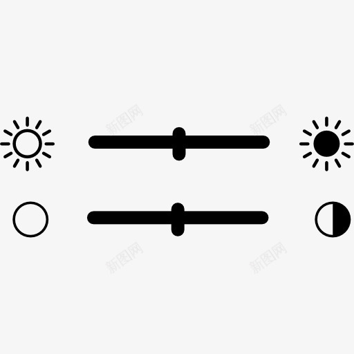 对比度和光打印设置图标png_新图网 https://ixintu.com 印刷 工具 工具和用具 控制 文具 灯光 相反 设置 配置