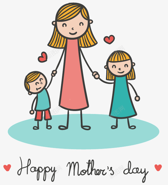 卡通母亲和孩子png免抠素材_新图网 https://ixintu.com day happy mothers 亲情 孩子 母亲 母亲节 爱心