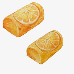 柠檬面包手绘画片素材