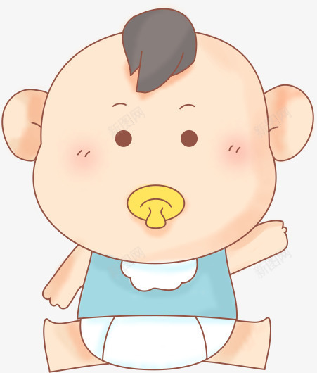 含着奶嘴的婴儿png免抠素材_新图网 https://ixintu.com 卡通人物 含着奶嘴的婴儿 小孩