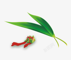 粽子雕花窗竹叶装饰绿色粽子竹叶端午节装饰图案高清图片