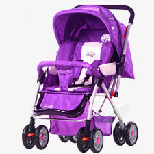 紫色婴儿车推车活动促销素材