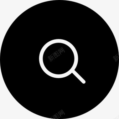 搜索符号在黑色的圆形按钮图标图标
