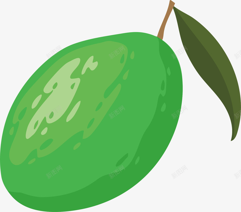 柠檬png免抠素材_新图网 https://ixintu.com 卡通 手绘 果子 水彩 水果 绿叶 绿色 青柠檬