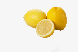 切开的黄色柠檬素材