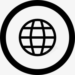 全球性的线框球一圈图标高清图片