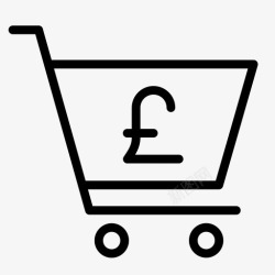 shoppin车货币电子商务金融金融英镑购物图标高清图片
