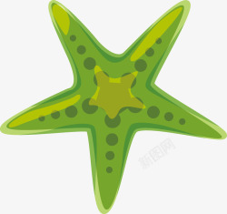 绿色海星清新夏日海岛沙滩绿色海星素矢量图高清图片