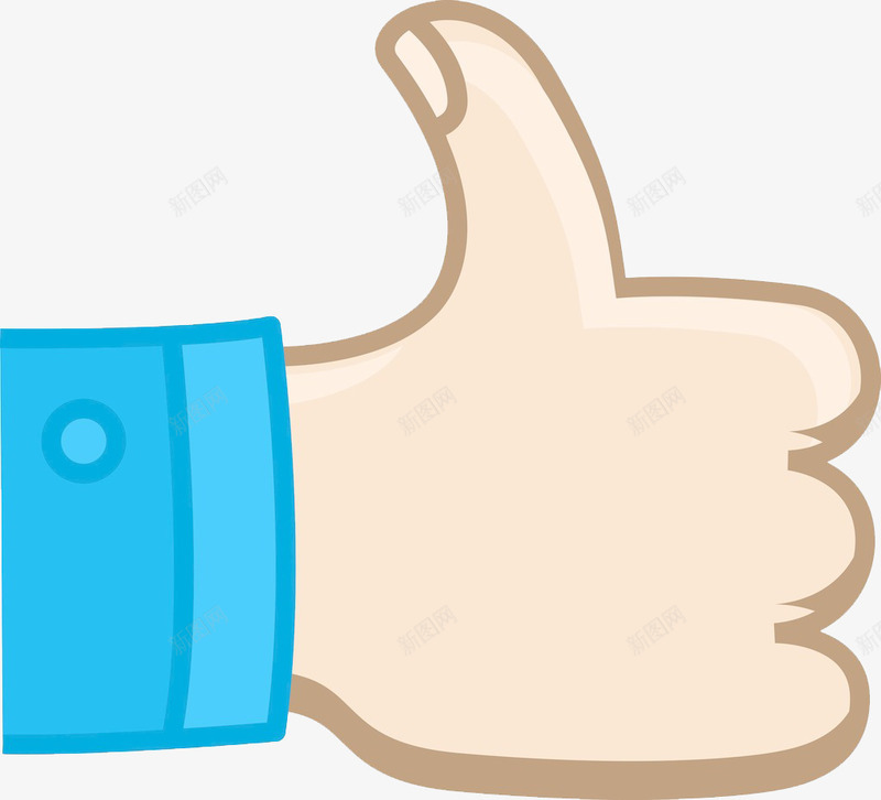 蓝色点赞动画手png免抠素材_新图网 https://ixintu.com 动画手 卡通 卡通形象 大拇指 手 手指 手腕 点赞 蓝色