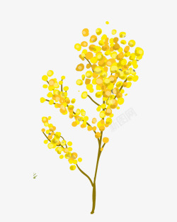 水彩画黄色花朵素材