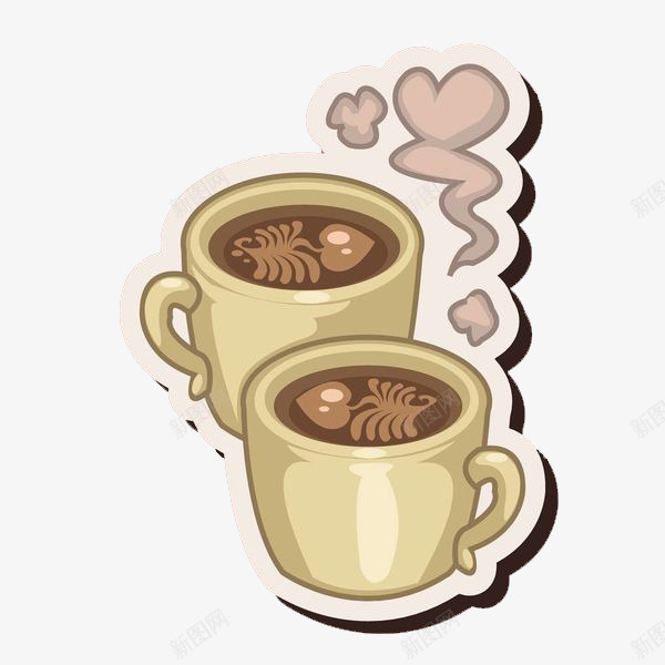 2杯咖啡png免抠素材_新图网 https://ixintu.com coffee 冲饮 卡布基诺 卡通 咖啡 咖啡杯 提神 热的 热饮 苦的 饮料