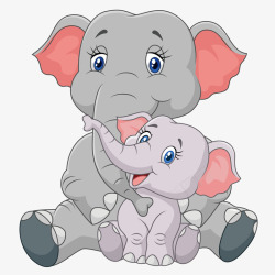 象宝宝与象妈妈素材