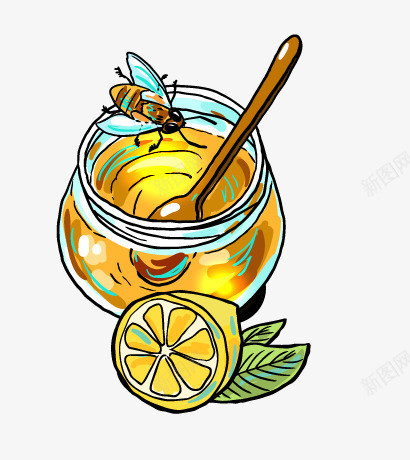 蜂蜜柠檬茶png免抠素材_新图网 https://ixintu.com 卡通 手绘 柠檬茶 简笔画