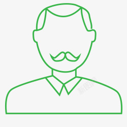 绿色胡子卡通人物头像高清图片