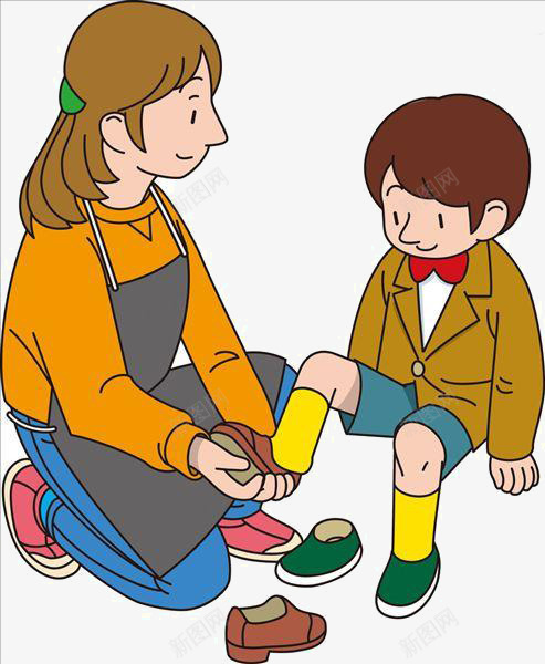 卡通妈妈孩子png免抠素材_新图网 https://ixintu.com 卡通 妈妈 孩子 鞋子