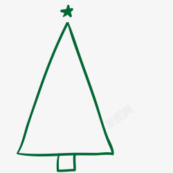 圣诞树简笔画漂浮卡通可素材