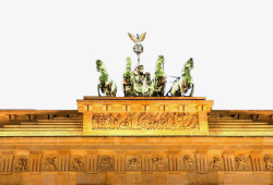 灯光下的勃兰登堡门雕像素材