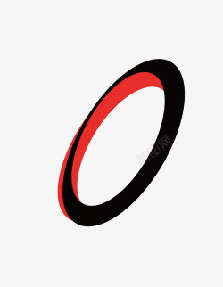 矢量黑红交叉LOGO圆环卡通扁平化logo圆环标识图标高清图片
