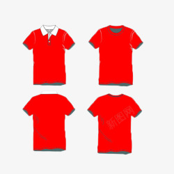 时尚女生红色女T恤素材