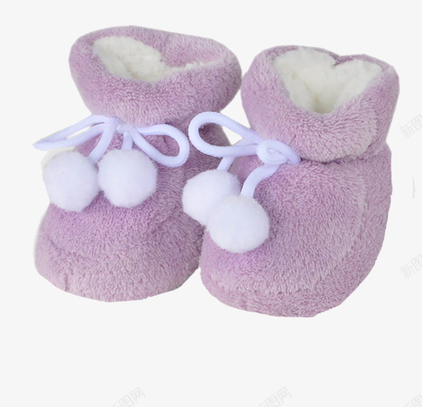加绒婴儿鞋png免抠素材_新图网 https://ixintu.com 产品实物 大小适中 紫色