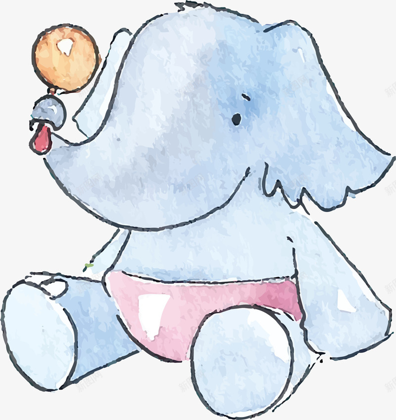 蓝色婴儿卡通大象矢量图ai免抠素材_新图网 https://ixintu.com 卡通大象 可爱大象 大象 婴儿大象 矢量png 蓝色大象 矢量图