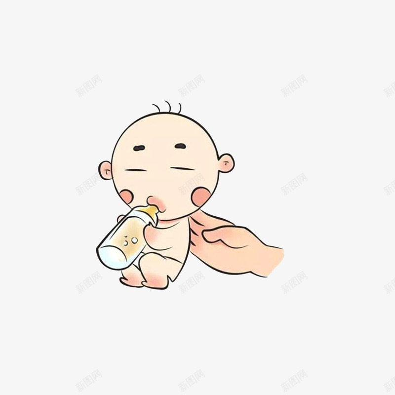 手拖着宝宝坐着喝奶png免抠素材_新图网 https://ixintu.com 卡通 可爱小孩 喝奶的宝宝 坐着的小朋友 手拖着宝宝坐着喝奶