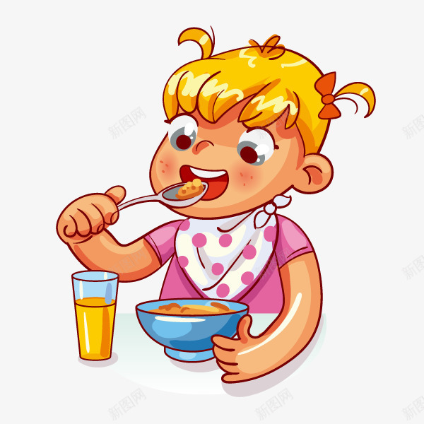 吃饭的卡通小女孩png免抠素材_新图网 https://ixintu.com 人物 卡通 吃饭 围巾 小女孩 简图 米饭 饮料