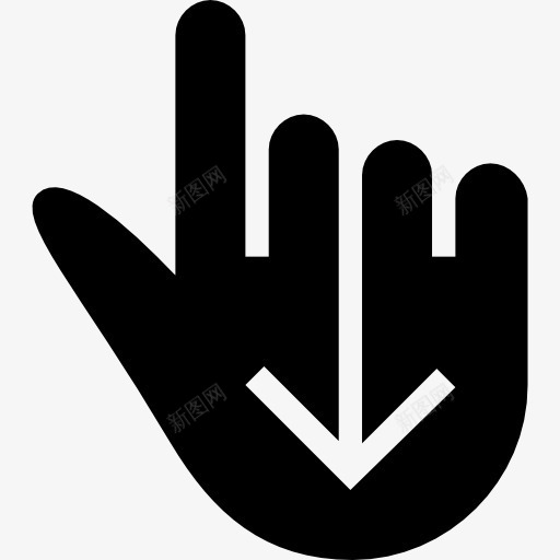 一个手指向下滑动黑色手势图标png_新图网 https://ixintu.com 一指 刷卡 向下滑动 山楂手势填充 手势 接口方面 象征 黑色