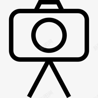 照片和视频摄像机的轮廓在三脚架图标图标