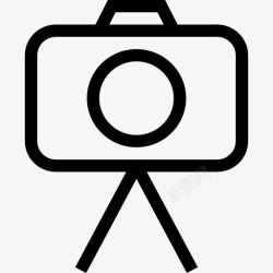 摄像机的轮廓照片和视频摄像机的轮廓在三脚架图标高清图片