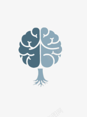灰色现代质感人体大脑图标图标
